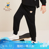 精典泰迪男女童裤子儿童卫裤中小童装春秋季长裤夏装秋款休闲裤新款衣服 爱心小熊黑色 140