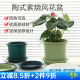 爱丽思（IRIS）花盆托彩色Deepot圆型盆栽花盆托加厚接水盘树脂塑料托盘花盆托 8号深绿色【搭配7号花盆】