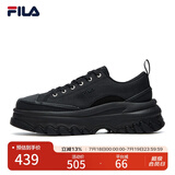 FILA 斐乐官方LAVA女鞋夏季帆布鞋休闲鞋板鞋小白鞋运动鞋黑色鞋子 黑色-BK 37.5