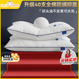 睡眠英雄（SleepHero）不怕头油大白枕 40支全棉A类防螨抗菌颈椎深睡枕家用成人枕头枕芯