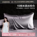 水星家纺枕套A类真丝枕巾100%桑蚕丝枕头巾19姆米真丝枕芯套单只装48x74cm