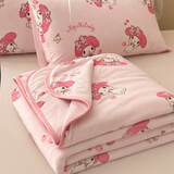雅鹿卡通夏季夏凉被空调被芯1.5x2米夏被可机洗盖毯薄被子三件套 针织棉-草莓美乐蒂【柔软贴肤】 150x200cm【单人单夏被】