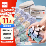 得力(deli)24只32mm中号莫兰迪色时尚长尾票夹  升级新配色 24只/筒 8553A
