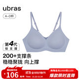 ubras[虞书欣同款]夹心软支撑光面小胸聚拢女无痕内衣隐形无钢圈文胸罩 【背勾款】奶盐蓝色 S 70A/70B