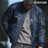 马登工装 美式MA1飞行员夹克外套棒球棉服男潮衣袄 宝蓝 2XL