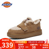 Dickies女士雪地靴舒适休闲平底鞋加绒加厚棉鞋 黄棕 35 