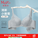 曼妮芬【调整型文胸】性感聚拢内衣女无钢圈聚拢文胸 073 薄荷绿小雏菊 70C （透气薄模杯）