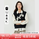 梵希蔓黑色休闲文艺风针织衫女2025年春季新款百搭设计感马甲背心 16255 黑色 XL