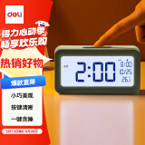 得力(deli)多功能电子闹钟 学生背光电子钟床头钟时钟时间管理温度计开学升学季儿童礼物 绿色LE103