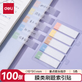得力（deli）膜类刷题贴索引错题贴便利贴笔记贴便签本记事贴便签纸15mm*51mm100张/袋BT468