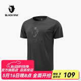 BLACK YAK 布来亚克男士新品户外休闲圆领轻薄透气印花时尚清新短袖T恤MLM097W 黑色 180