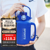 乐扣乐扣（LOCK&LOCK）保温桶小冰桶小水库不锈钢保冷壶1.35L户外旅行大容量保温水壶蓝