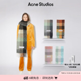 Acne Studios520礼物男女同款 格纹流苏彩虹Vally围巾羊毛披肩CA0084 绿色/灰黑色 均码