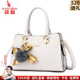 袋鼠品牌真皮中年妈妈包包女2025新款气质女士手提包牛皮斜挎包送老婆 简约米白色（礼袋+手包卡包）