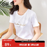 欧莎（OSA）白色字母短袖t恤女夏装2025年新款设计感小众衣服短款体恤上衣 白色 L