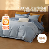 水星家纺四件套床上用品 100%纯棉磨毛发热套件 秋冬全棉加厚保暖轻奢北欧 星澜【A类全棉磨毛/速暖升温】 1.8米床 床单款 （被套220*240cm）