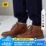 CAT卡特马丁靴工装靴男鞋城市轻户外休闲牛皮短靴P725205 棕红 41