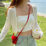 格宛玛坎肩开衫薄款女针织衫外搭外套女夏季配长裙吊带裙白色黑色小开衫 短款小开衫【黑色】 均码