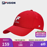 FILA FUSION斐乐潮牌棒球帽中性休闲鸭舌帽网球运动遮阳帽 石榴红-WI XS