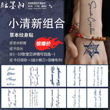 纹墨轩一套10张自选草本果汁纹身贴套装英文励志字母几何图腾防水男女士