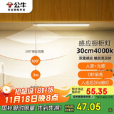 公牛（BULL）感应橱柜灯衣柜灯LED人感光感磁吸 卧室床沿玄关小夜灯30CM4000K