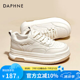 达芙妮（DAPHNE）厚底小白鞋女2025爆款春季高级感休闲鞋子女透气百搭熊猫板鞋子女 米色【厚底百搭】 39