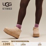 UGG冬季女士经典迷你纯色厚底纯色保暖休闲短筒雪地靴1135092 SAN | 沙色 38