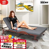 欧莱特曼（oulaiteman）折叠床棕垫午休床可拆洗升降扶手可选办公室午休午睡陪护乳胶床 【海绵款】灰色-固定把手 70x192cm