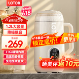 LOTOR破壁机家用全自动豆浆机迷你小型多功能果汁榨汁料理机免煮2025新款米糊机3一4人五谷杂粮流食 1.2L白色轻音款
