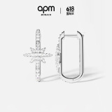 APM Monaco流星矩形银耳环 耳饰气质时尚饰品520礼物送女友