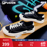 FILA FUSION斐乐男鞋POP帆布鞋潮牌男子潮流板鞋街拍运动休闲鞋男 黑-BK 44.5