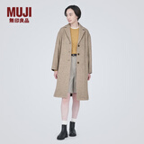 无印良品（MUJI）女式 羊毛混 切斯特大衣 长款外套 毛呢大衣秋冬BDA18C3A 浅米色 M(160/84A)