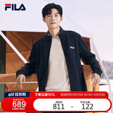 FILA 斐乐官方男子外套2025秋冬时尚基础休闲通勤立领针织上衣