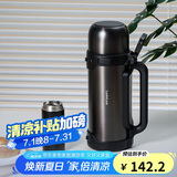 乐扣乐扣（LOCK&LOCK）保温壶户外旅行家庭保温套装黑色(手提广口壶1.8L+保温杯200ml)