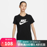 耐克【滔搏运动】耐克女子圆领舒适休闲运动简约日常百搭短袖T恤 DX7907-010 L