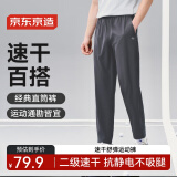 京东京造【速干舒弹】男士速干跑步长裤健身通勤百搭梭织直筒裤 犀牛灰 XL