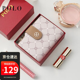 POLO钱包女士卡包多卡位钱夹短款多功能零钱包生日礼物礼盒装