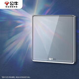 公牛（BULL）开关插座 亚克力系列 防溅盒面板白板盖板86型面板G62B101 钛金灰