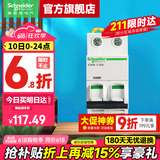 施耐德空气开关A9系列iC65N家用2P小型空开微型断路器总闸双进双出空开 【独立包装】2P C63A