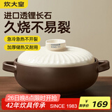 炊大皇陶瓷煲3L砂锅煲汤熬药煮粥焖饭炖锅 养生汤锅大肚煲明火使用