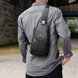 MOEPEQDAISHU男士胸包单肩斜挎包包商务休闲小背包夏季热卖正品男款胸前男包 黑色8052