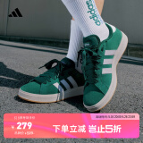 adidas「面包鞋」GRAND COURT BASE 00s休闲低帮板鞋男女阿迪达斯   森林绿/白色/树脂黄   43