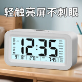 凯然（KAIRAN）多功能闹钟学生专用起床神器 智能叫醒床头钟夜光电子时钟桌面温度计数字钟表儿童静音男女孩 【三组闹铃*语音播报】充电白