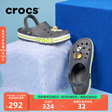 crocs卡骆驰洞洞鞋贝雅卡骆班轻便耐磨一脚蹬休闲鞋|205089 石板灰/青柠绿-0GX 41 /42(260mm)