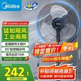 美的（Midea）【金属铝片】工业电风扇/飓风落地扇/空气通风金属扇/牛角扇/立式电风扇/大风力宿舍扇 FES45-20A