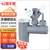 潜水艇防臭防反味神器密封塞圈洗衣机面盆菜盆道防虫防反水下水管连接口 多通接头下水管