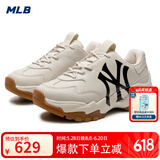 MLB官方老爹鞋女鞋 25年运动鞋男鞋厚底鞋增高情侣款鞋子NY休闲鞋 C1 洋基队/浅米黄色（升级款） 37.5 (235mm)