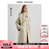VEGA CHANG毛呢大衣女中长款2025冬新款爱心扣高级感外套 燕麦色 M