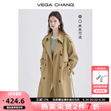 VEGA CHANG风衣女中长款2025春秋季新款韩版收腰经典时尚外套ins潮 鹭茶色 L