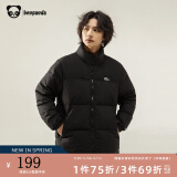 熊猫·本（ben.panda）春季新款工装羽绒服男潮流时尚立领加厚保暖户外休闲上衣多穿外套 黑色(防泼水面料） M